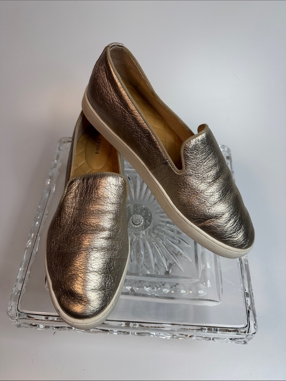 Birdies The Swift Loafer/Sneaker Gold Metallic Slip-On, comfort 7